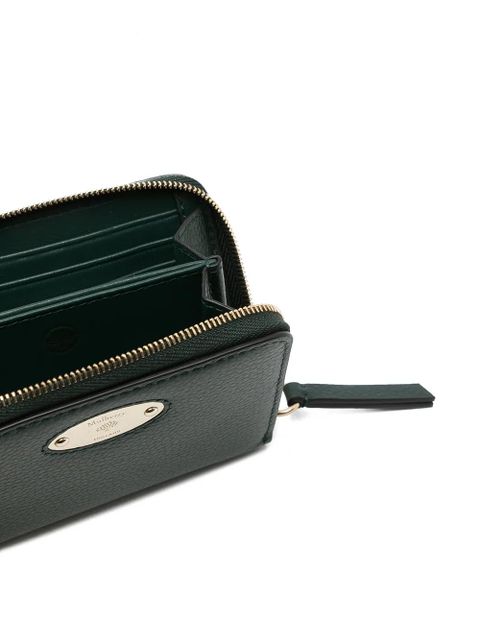 Mulberry small logo-plaque zipped purse - Green
