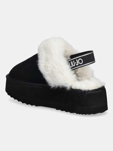 Liu Jo kapcie zamszowe JANE 10 kolor czarny SF5107P030622222