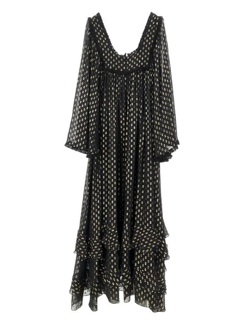 Chloé polka-dot ruffled maxi dress - Black