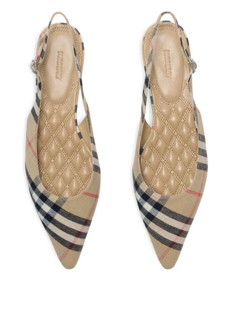 Burberry checked ballet flats - Neutrals
