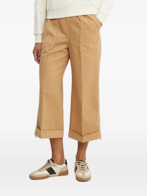 PINKO zip-detail cotton trousers - Brown - zdjęcie produktu nr 1