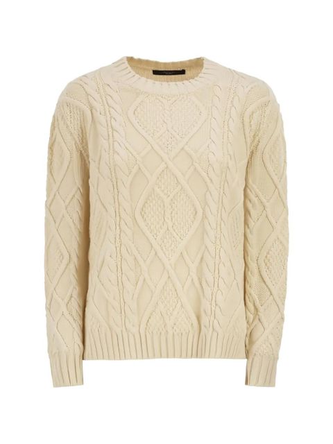 Weekend Max Mara Wkdtenore cable-knit crew-neck sweater - Neutrals - zdjęcie produktu nr 1