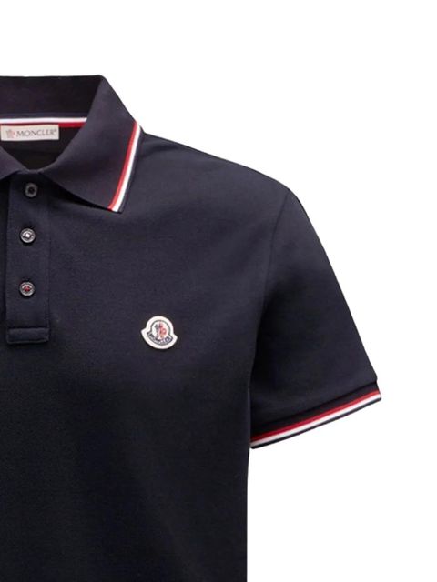 Moncler striped collar polo shirt - Blue - zdjęcie produktu nr 2
