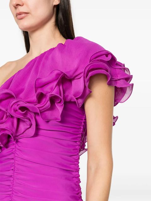 ROTATE BIRGER CHRISTENSEN one-shoulder chiffon minidress - Purple