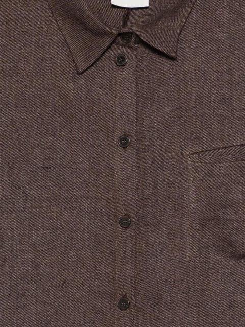 Alysi cropped linen shirt - Brown