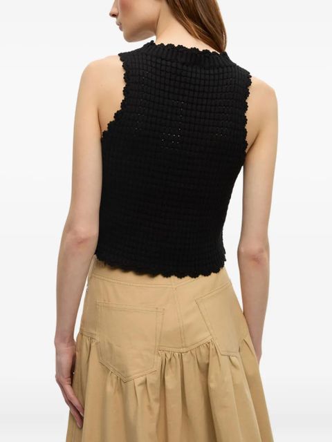 GANNI crochet-knit top - Black