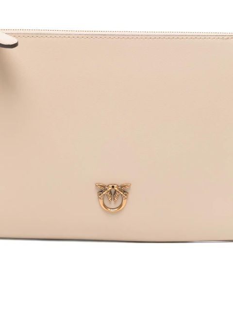 PINKO Flat Classic logo-plaque clutch bag - Neutrals