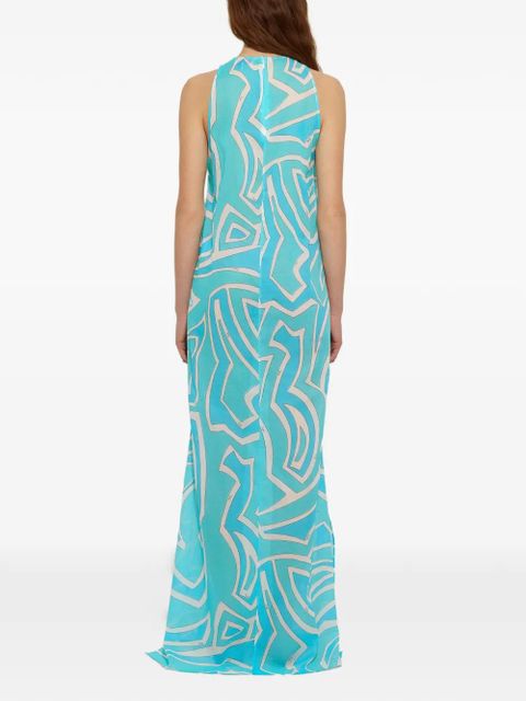 PUCCI Labirinto-print long dress - Blue