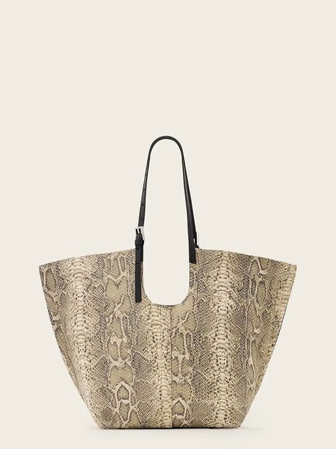 AllSaints torebka skórzana kolor beżowy W652XD - zdjęcie produktu nr 1