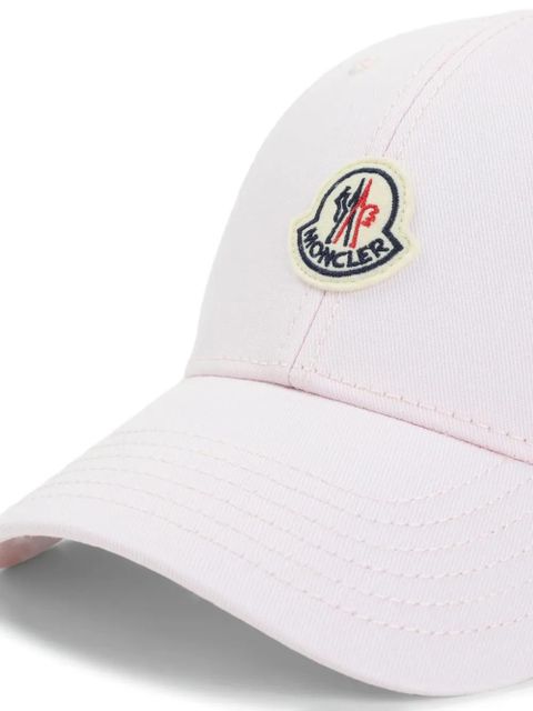 Moncler logo-patch gabardine baseball cap - Pink