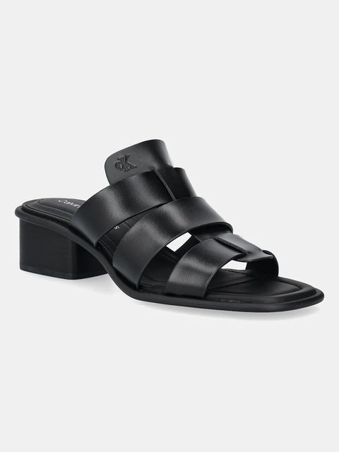 Calvin Klein Jeans klapki HEEL SQUARE MG LTH - zdjęcie produktu nr 2