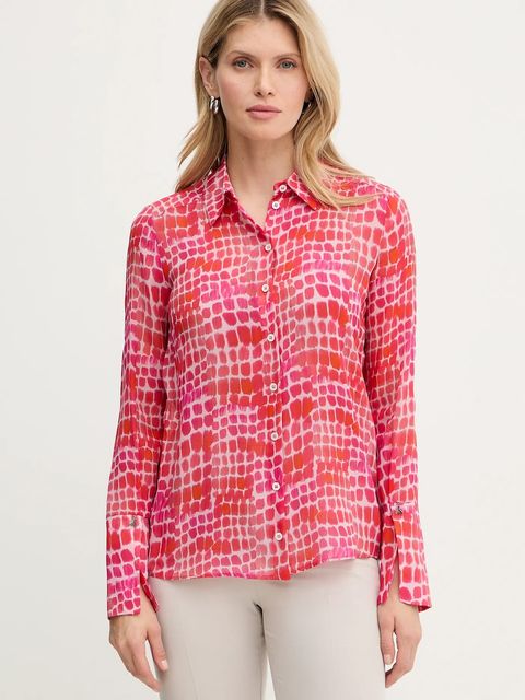 Patrizia Pepe koszula damska kolor czerwony regular z kołnierzykiem klasycznym 8C0871 A725 - zdjęcie produktu nr 1