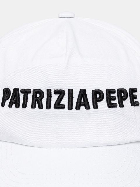 Patrizia Pepe czapka z daszkiem bawełniana kolor biały 8F0079 AB01 - zdjęcie produktu nr 2