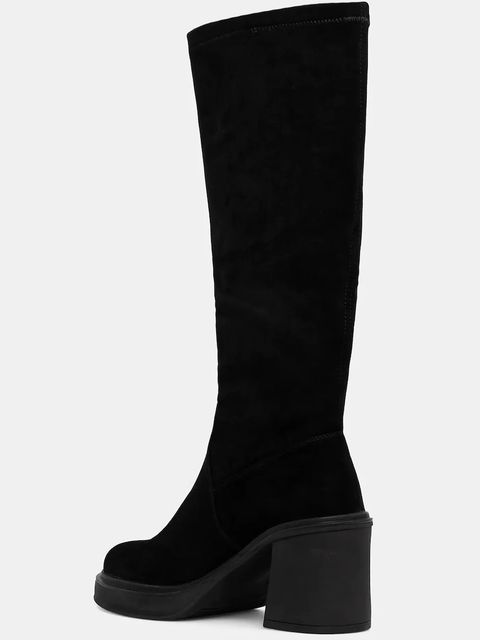 GOE kozaki damskie kolor czarny na słupku lekko ocieplone SS2N4401 BLACK