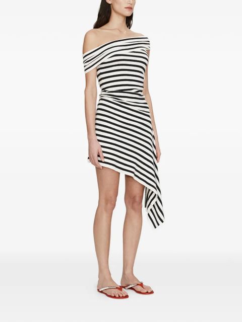 Christopher Esber Stripe Knit Extension Drape mini dress - White - zdjęcie produktu nr 2