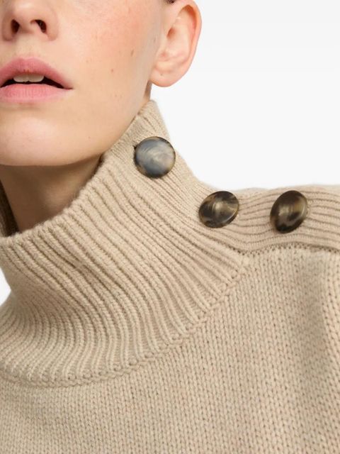 Yves Salomon high-neck buttoned sweater - Neutrals