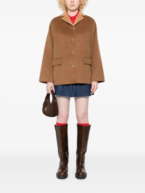 Maje contrasting-collar wool coat - Brown - zdjęcie produktu nr 2