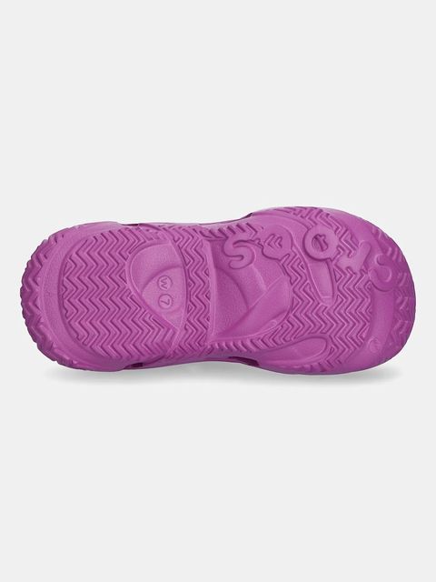 Crocs klapki Caged W Clog damskie kolor fioletowy na platformie 211141