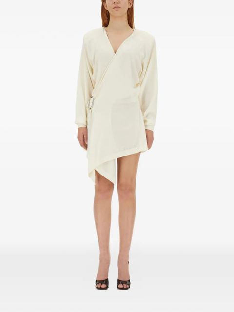The Attico Hurely wrap V-neck mini dress - Neutrals - zdjęcie produktu nr 1