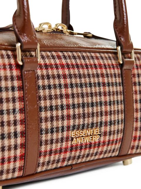 Essentiel Antwerp Igor checked-pattern shoulder bag - Brown