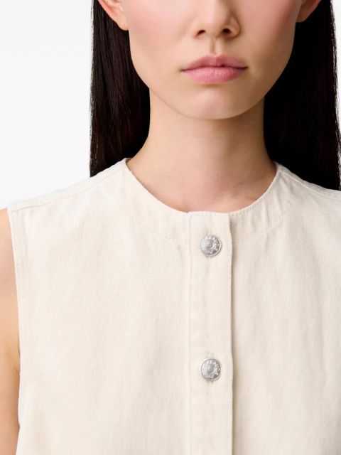 Claudie Pierlot buttoned pleated dress - Neutrals