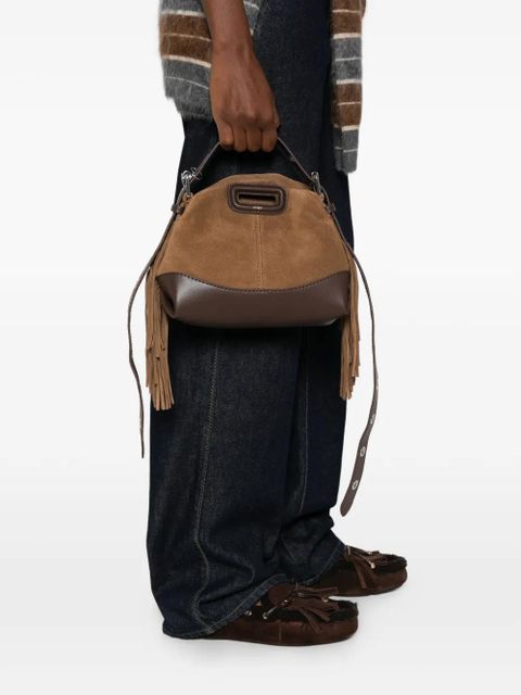 Maje Miss M fringed strap shoulder bag - Brown