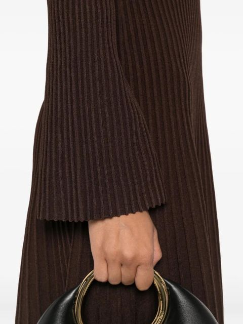 Simkhai ribbed bell-sleeve dress - Brown