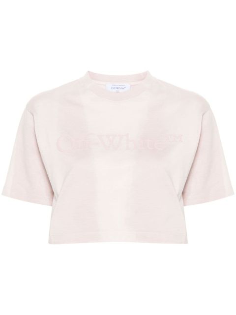 Off-White rubberised-logo cropped T-shirt - Pink - zdjęcie produktu nr 1