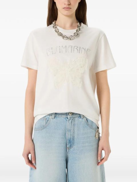 Blumarine butterfly-print T-shirt - White