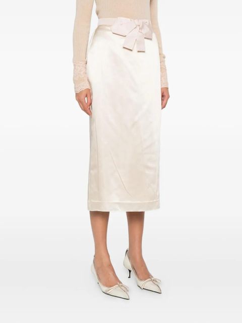 Valentino Garavani bow-detail silk skirt - Neutrals - zdjęcie produktu nr 2