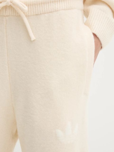adidas Originals spodnie dresowe z domieszką wełny Knitted Pants damskie kolor beżowy gładkie KF2536