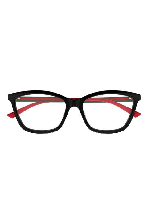 Gucci Eyewear stripe cat-eye glasses - Black - zdjęcie produktu nr 2