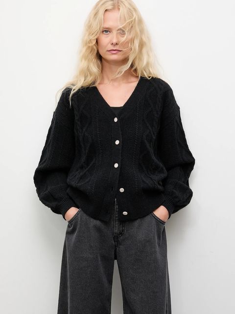 Answear.LAB kardigan z kaszmirem damski kolor czarny - zdjęcie produktu nr 1