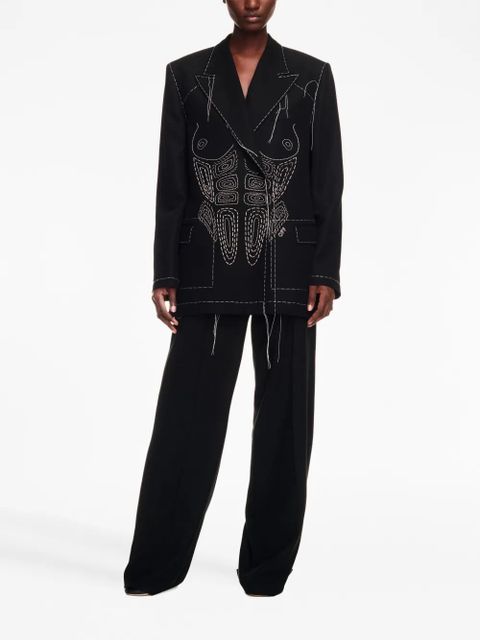 Off-White Runway Body Stitch double-breasted blazer - Black - zdjęcie produktu nr 2