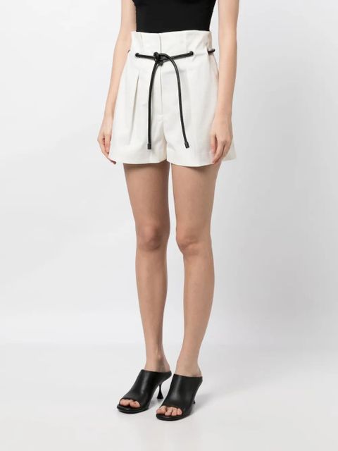 3.1 Phillip Lim high-waisted drawstring short shorts - White