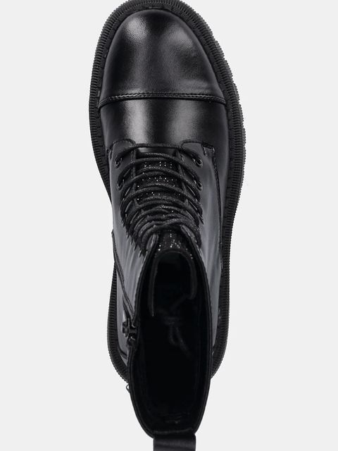 GOE workery skórzane damskie kolor czarny na platformie lekko ocieplone SS2N4121 BLACK - zdjęcie produktu nr 2