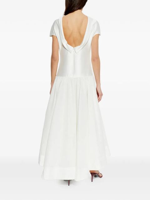Self-Portrait scoop-neck back midi dress - White
