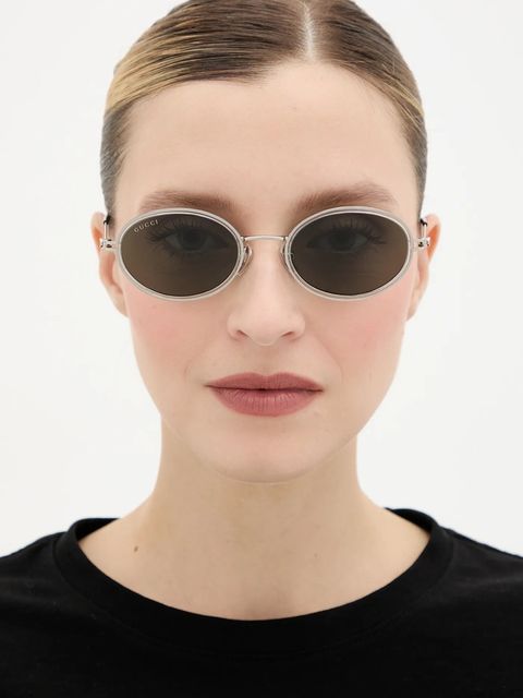 Gucci okulary przeciwsłoneczne damskie kolor srebrny GG1980S