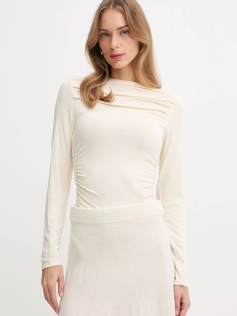 United Colors of Benetton longsleeve kolor beżowy 37UKD10BA - zdjęcie produktu nr 1