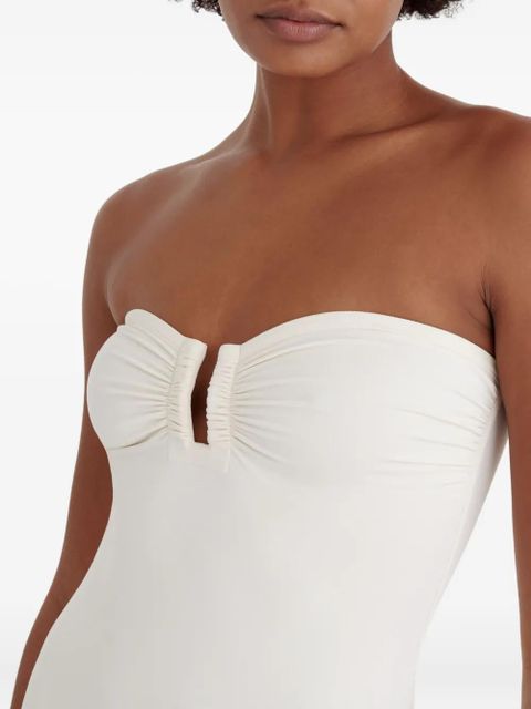ERES Cassiopée ruched bandeau swimsuit - White