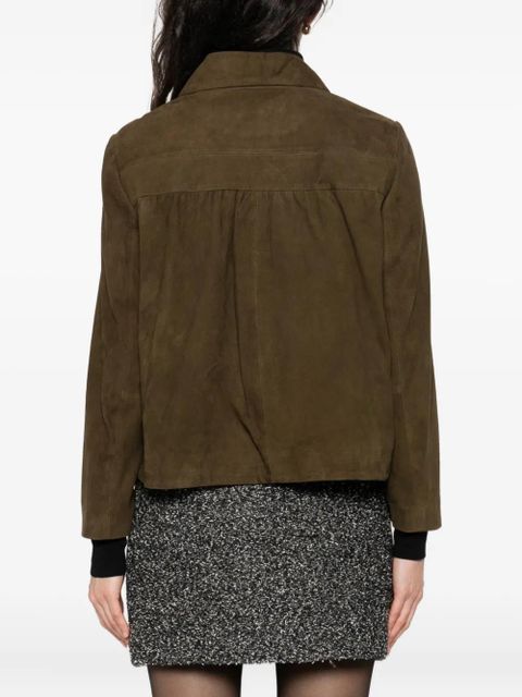 Ba&Sh classic-collar leather jacket - Green