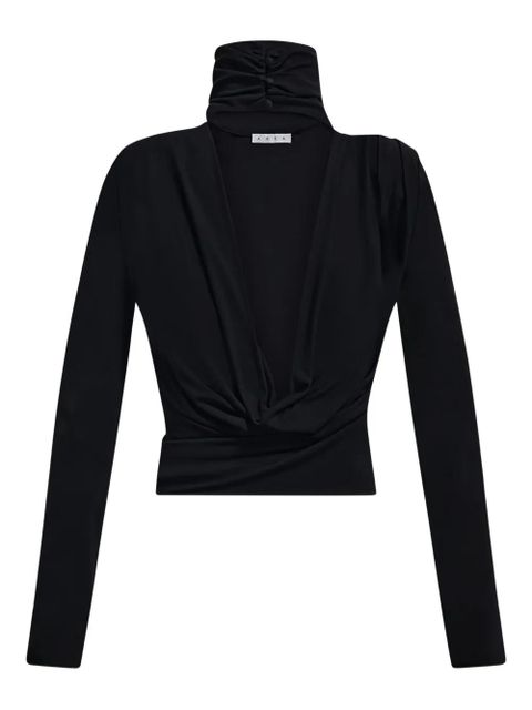 AREA crystal-cluster draped open-back top - Black - zdjęcie produktu nr 1