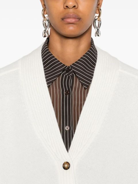 LouLou de Saison button-fastening ribbed cardigan - Neutrals