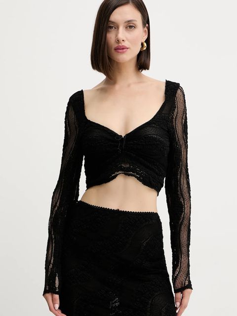 Charo Ruiz Ibiza bluzka damska kolor czarny gładka 257101 - zdjęcie produktu nr 1