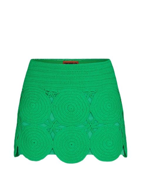 Simon Miller Beep Beep crochet appliqué mini skirt - Green - zdjęcie produktu nr 1