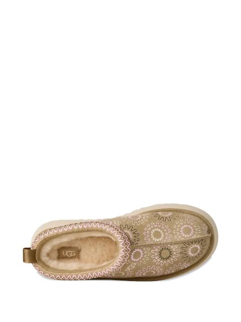 UGG floral-embroidery platform slippers - Brown