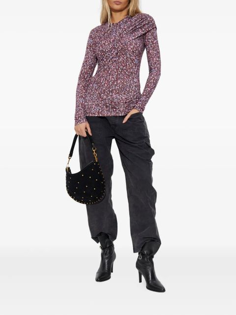 MARANT ÉTOILE draped floral-print top - Red