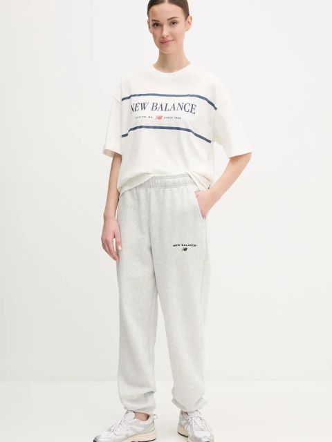 New Balance t-shirt bawełniany damski kolor beżowy WT51910SST