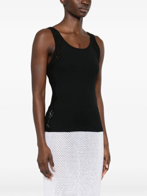 SANDRO lace-trim tank top - Black