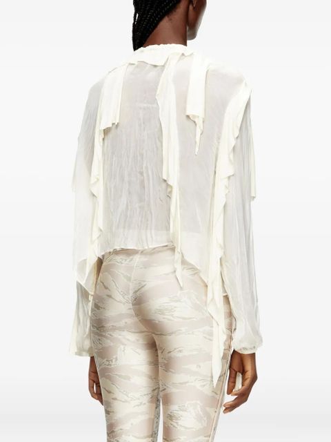Diesel C-Lassy ruffled lace-up blouse - White